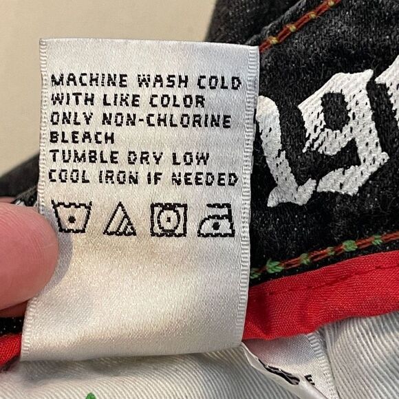 Coogi Dark Blue Australia Embroidered Boot Cut Denim Jeans Size 33.5 - Picture 10 of 12